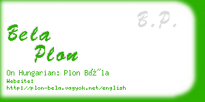 bela plon business card